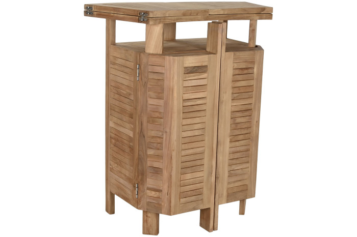 MUEBLE BAR TECA 157X66X104 PLEGABLE NATURAL MARRON MB-8382 - Imagen 3