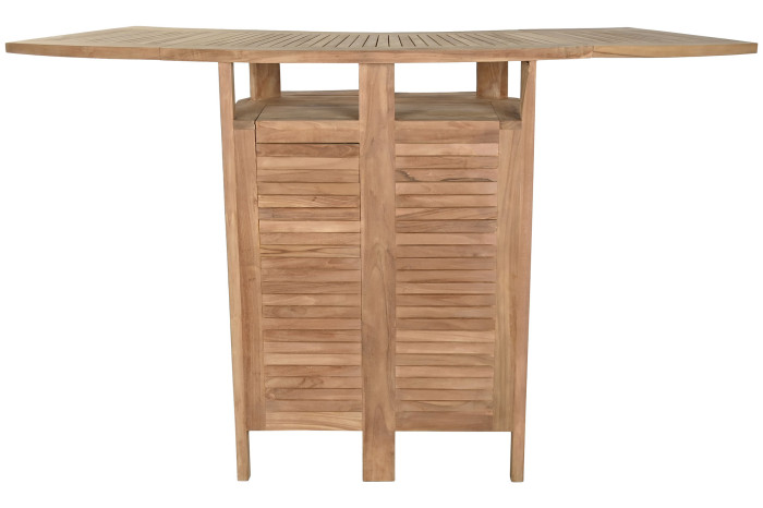 MUEBLE BAR TECA 157X66X104 PLEGABLE NATURAL MARRON MB-8382 - Imagen 4