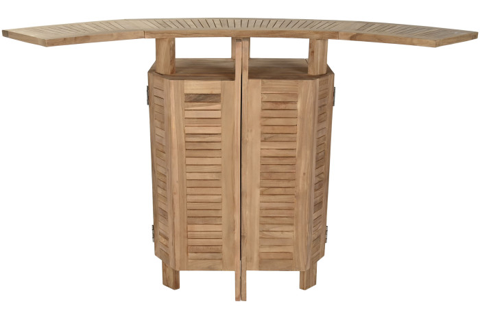 MUEBLE BAR TECA 157X66X104 PLEGABLE NATURAL MARRON MB-8382 - Imagen 6
