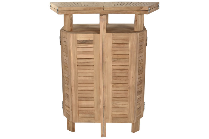 MUEBLE BAR TECA 157X66X104 PLEGABLE NATURAL MARRON MB-8382 - Imagen 5