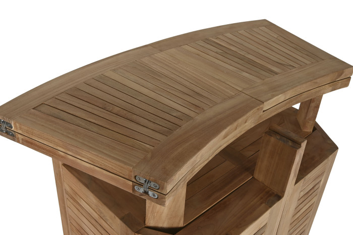 MUEBLE BAR TECA 157X66X104 PLEGABLE NATURAL MARRON MB-8382 - Imagen 7