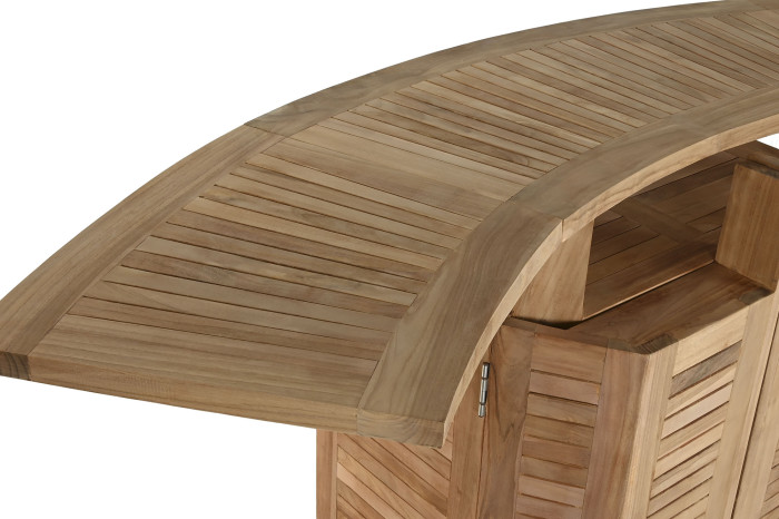 MUEBLE BAR TECA 157X66X104 PLEGABLE NATURAL MARRON MB-8382 - Imagen 8
