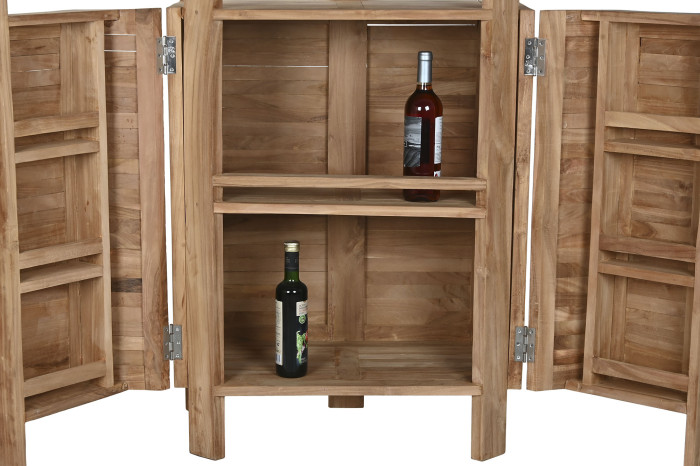 MUEBLE BAR TECA 157X66X104 PLEGABLE NATURAL MARRON MB-8382 - Imagen 9