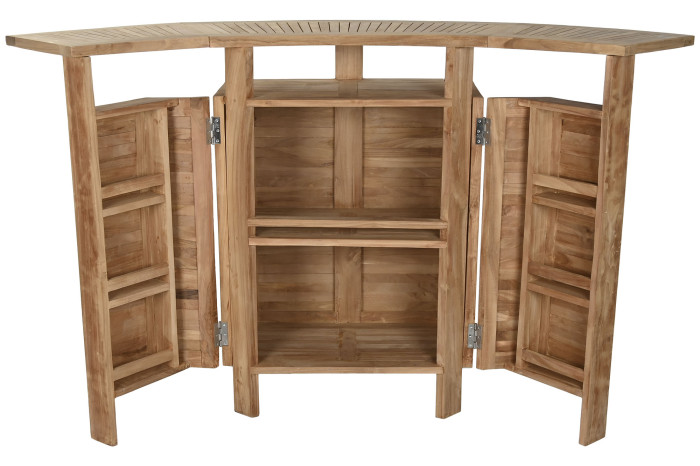 MUEBLE BAR TECA 157X66X104 PLEGABLE NATURAL MARRON MB-8382 - Imagen 2